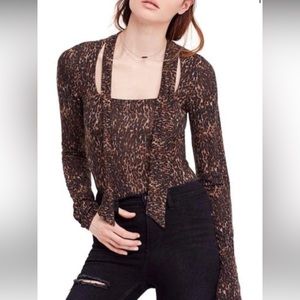 Free People Wild Thing Leopard Print Top